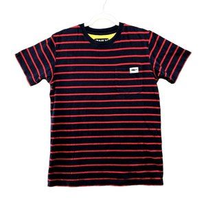 VTG Only Mens Blue Red Sripe Fish Tuna Pocket Tee T Shirt Size M‎ Short Sleeve